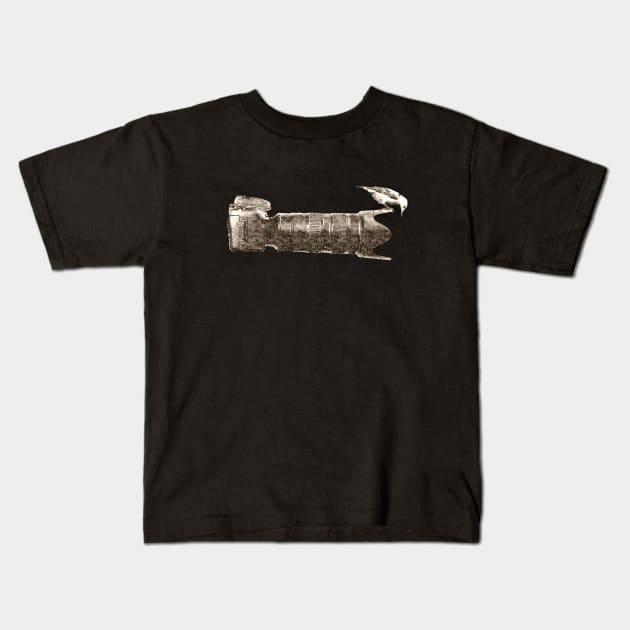 Bird on Long Lens Camera Photography Bird Photographer graphic Kids T-Shirt by theodoros20